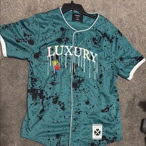 Rue21 Green and Black Jersey with Vintage Graphic